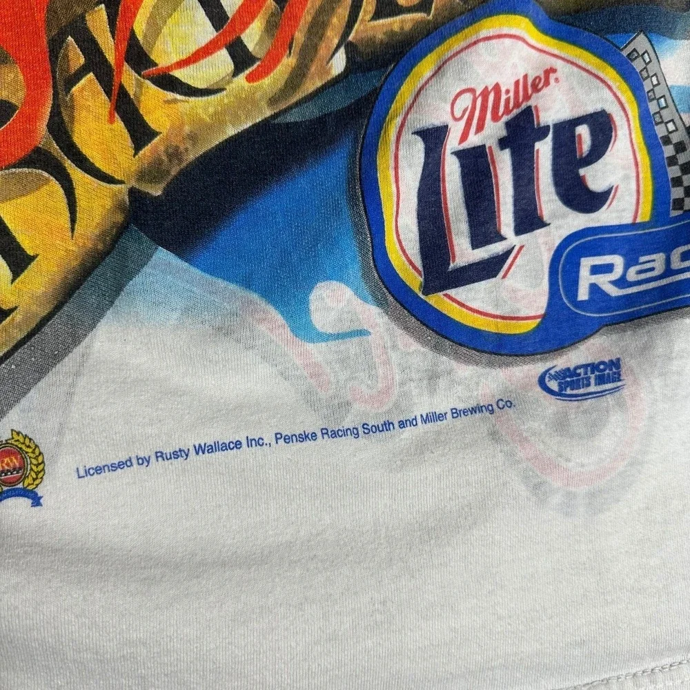 Rare VTG 90s Rusty Wallace Nascar Dragon All Over Print T‎ Shirt Medium Chase